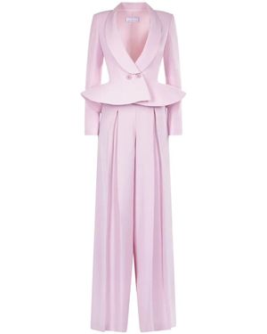 ARAFTU Mono Con Dobladillo Peplum - Rosa