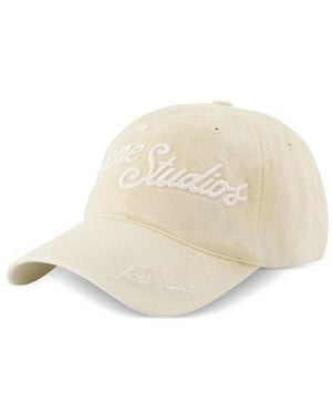 Acne Studios Logo-Embroidered Cotton Cap - White