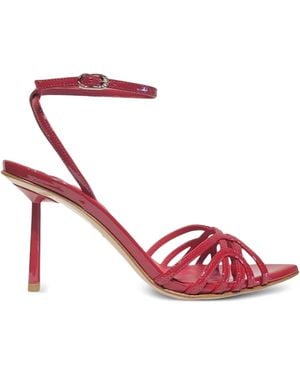 Le Silla 80Mm Bella Patent-Leather Ankle-Strap Sandals - Pink