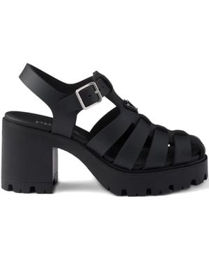 Prada Sandalias Con Plataforma - Negro