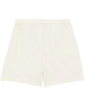 Marc O' Polo Elastic-Waist Linen Shorts - White