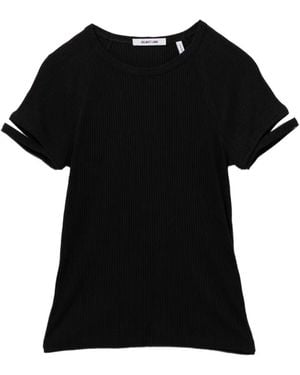 Helmut Lang Cutout Sleeve Top - Black