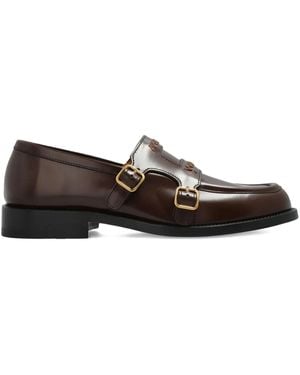 Marni Embroidered-Logo Shoes - Brown