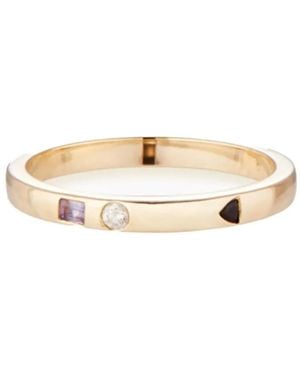 Otiumberg 9Kt Three Stone Stacker Gelbgoldring - Natur