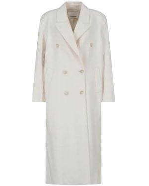 Frankie Shop Gaia Double-Breasted Coat - White