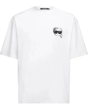 KARL LAGERFELD Ikon-Sketch Round-Neck T-Shirt - White