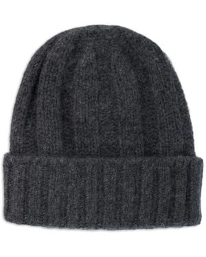 Beams Plus Gorro de cachemira en canalé - Negro