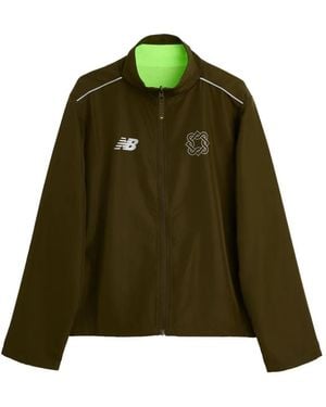 New Balance Lack Of Guidance Reversible Logo-Print Jacket - Green