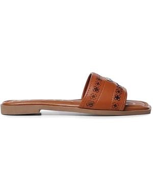 V73 Maya Flat Strap Sandals - Brown