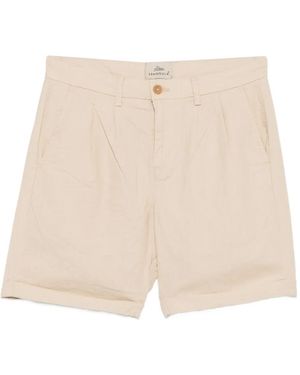 Peninsula Short En Lin Mélangé À Design Plissé - Neutre
