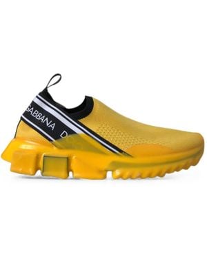 Dolce & Gabbana Sorrento Knitted Slip-On Trainers - Yellow