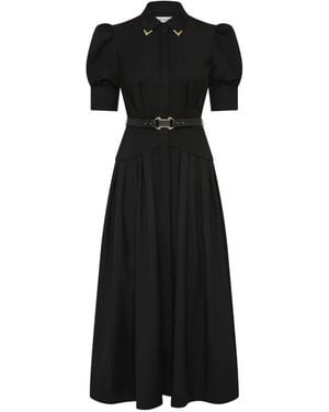 Rebecca Vallance Zendaya Belted Midi Dress - Black