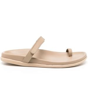 Ancient Greek Sandals Leather Ring Flip Flops - Natural