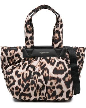 VEE COLLECTIVE Large Caba Leopard-Print Tote Bag - Black