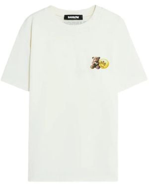 Barrow T-Shirt Met Beerprint - Wit