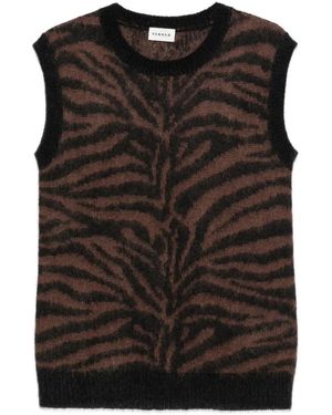 P.A.R.O.S.H. Zebra-Pattern Knitted Vest - Schwarz