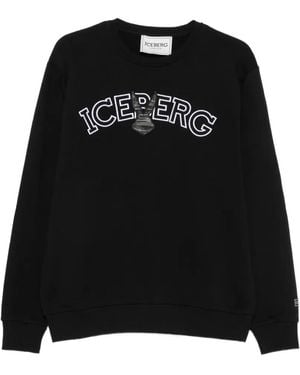 Iceberg Felpa Con Logo Ricamato - Nero