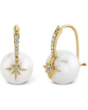 Sydney Evan Starburst Pearl Earrings - Metallic