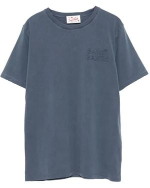 MC2 Saint Barth Embroidered-Logo T-Shirt - Blue