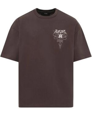 Amiri Lasso Oversized Tee - Brown