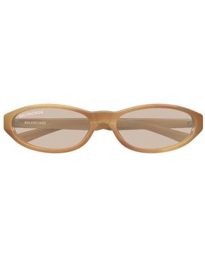 Balenciaga Neo Oval-Frame Sunglasses - Natural