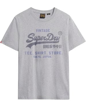 Superdry Heritage Logo-Print T-Shirt - Grey