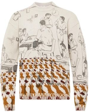 JW Anderson Illustration-Pattern Jumper - White