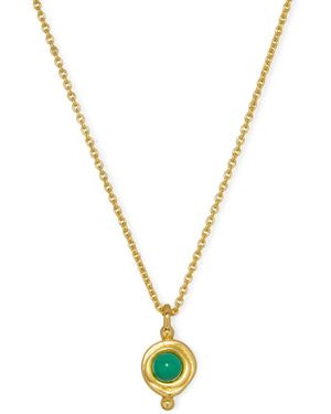 Ottoman Hands May Birthstone Pendant Necklace - Metallic