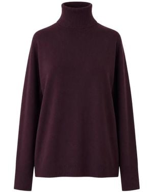 SOLOTRE Roll-Neck Knitted Sweater - Purple