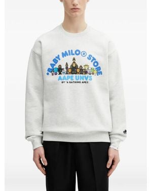 Aape By A Bathing Ape X Baby Milo Store Aapeunvs Crew Neck Sweatshirt - Grey