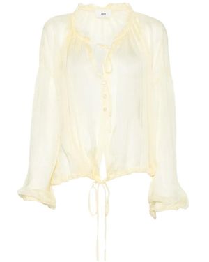 SOLOTRE Ruffled-Trim Blouse - White