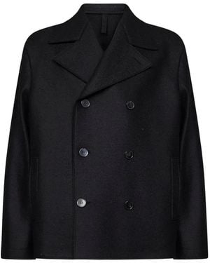 Harris Wharf London Double-Breasted Virgin Wool Jacket - Black