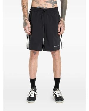 adidas By Consortium Stripe-Detail Track Shorts - Black