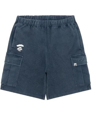 Aape By A Bathing Ape Short Cargo À Écusson À Logo - Blue