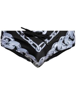 Versace チェーンプリント トランクス水着 - ブラック