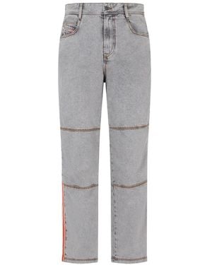 DIESEL Contrast-Stitch Side-Stripe Jeans - Grey