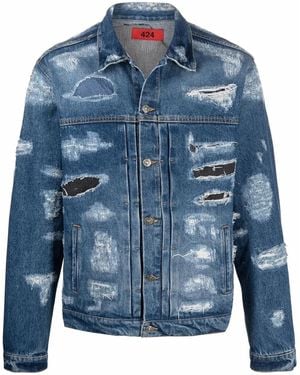 424 Jeansjacke Im Distressed-Look - Blau