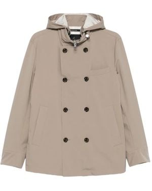 Montecore Double-Breasted Hooded Jacket - Natural