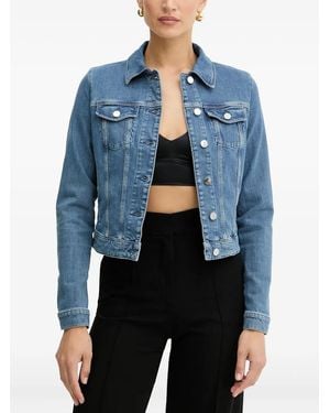 Guess Lace-Up Denim Jacket - Blue