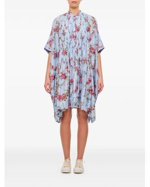 Péro Robe À Fleurs Imprimées - Bleu
