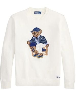 Polo Ralph Lauren Polo Bear Intarsia-Knit Jumper - White