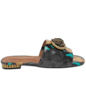 Kurt Geiger Chelsea Snake-Print Sandals - Green