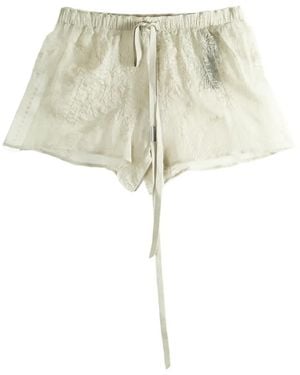 Ann Demeulemeester Nisa Embroidered Drawstring Shorts - Natural