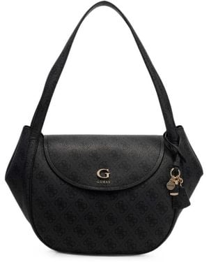 Guess Sac Porté Épaule Coleen À Rabat - Black