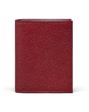Thom Browne Pebbled Leather Card Holder - Red