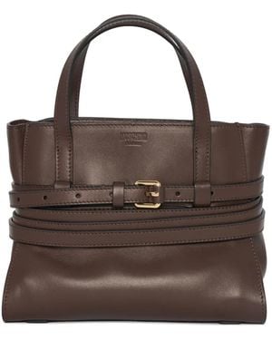 Moschino Tie Me Belted Top-Handle Tote Bag - Brown
