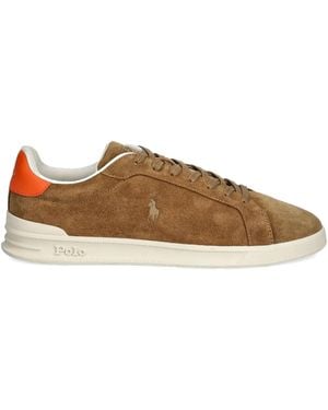 Polo Ralph Lauren Heritage Court Trainers - Brown