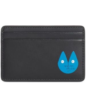 Maison Kitsuné Logo-Print Leather Cardholder - Blue