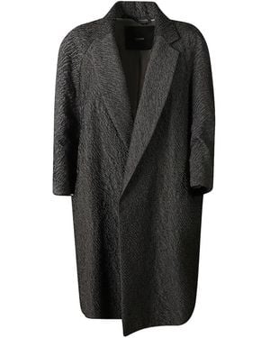 Max Mara Jacquard-Effect Notch-Lapel Coat - Black