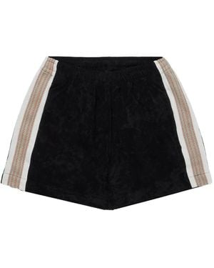 Sasquatchfabrix. Pantalones cortos con rayas laterales - Negro